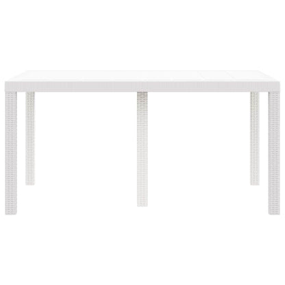 Garden Dining Table White 150 x 100 x 73 cm Poly Rattan