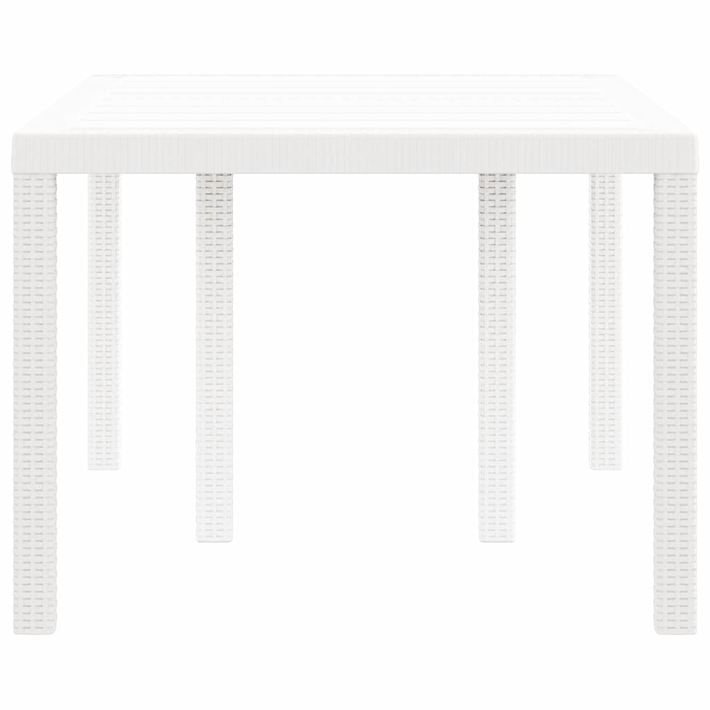Garden Dining Table White 150 x 100 x 73 cm Poly Rattan