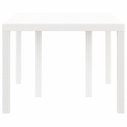 Garden Dining Table White 150 x 100 x 73 cm Poly Rattan