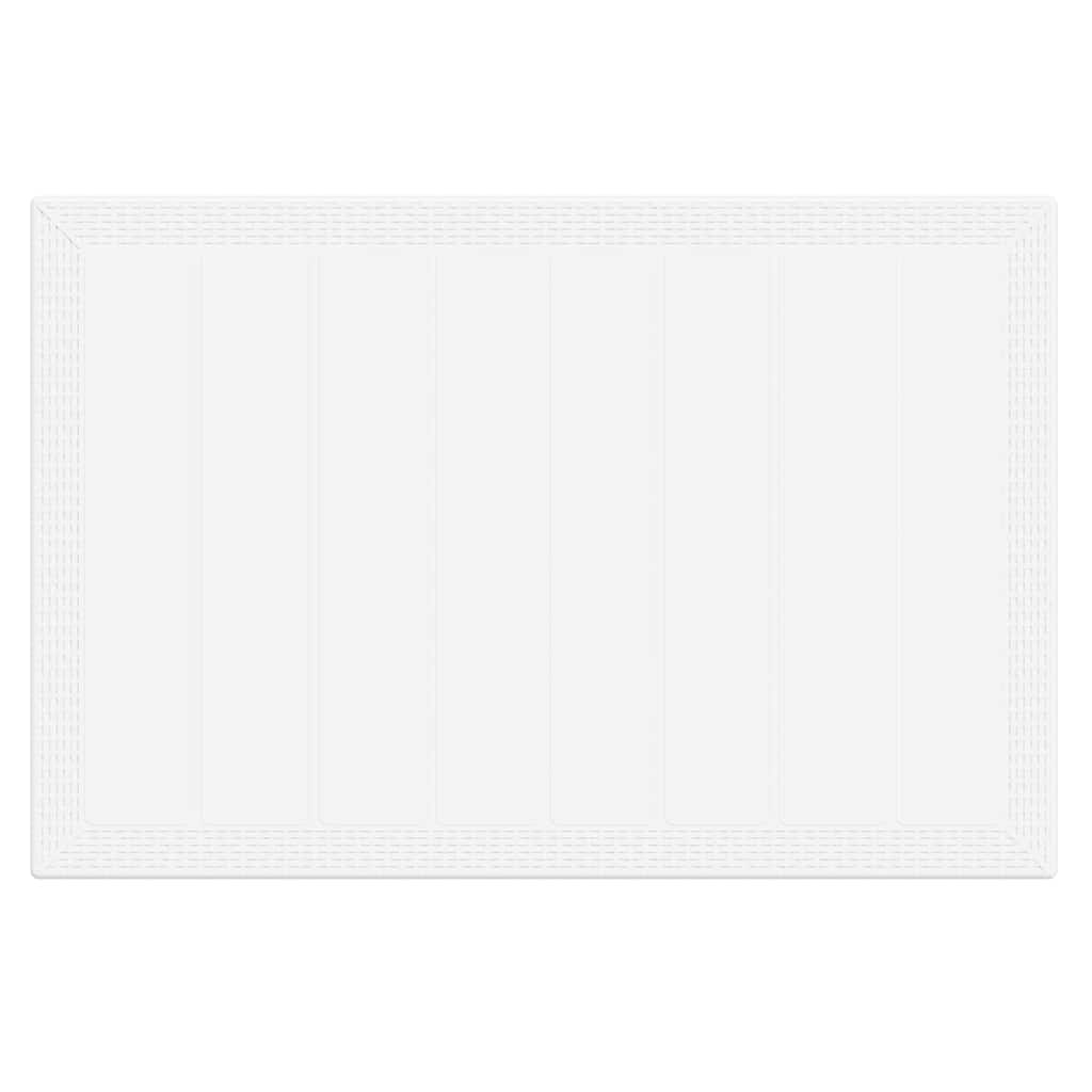 Garden Dining Table White 150 x 100 x 73 cm Poly Rattan