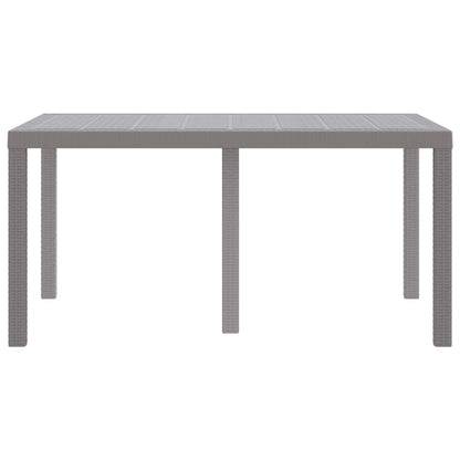 Garden Dining Table Light grey 150 x 100 x 73 cm Poly Rattan