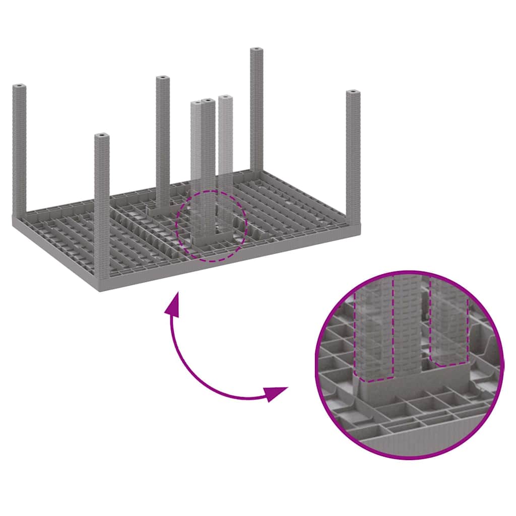 Garden Dining Table Light grey 150 x 100 x 73 cm Poly Rattan