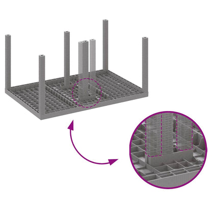 Garden Dining Table Light grey 150 x 100 x 73 cm Poly Rattan