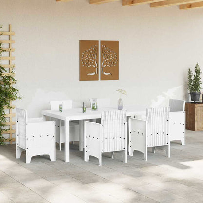 Garden Dining Table White 200 x 100 x 73 cm Poly Rattan