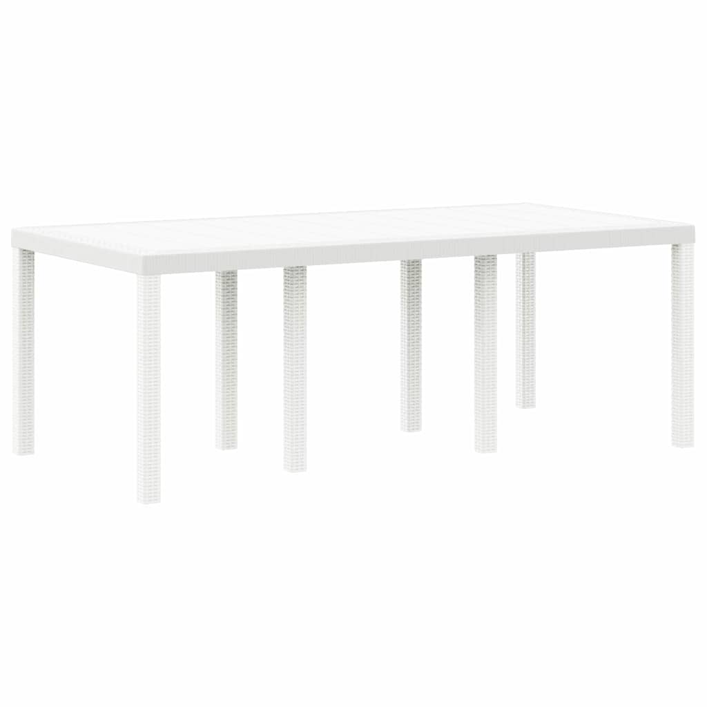 Garden Dining Table White 200 x 100 x 73 cm Poly Rattan
