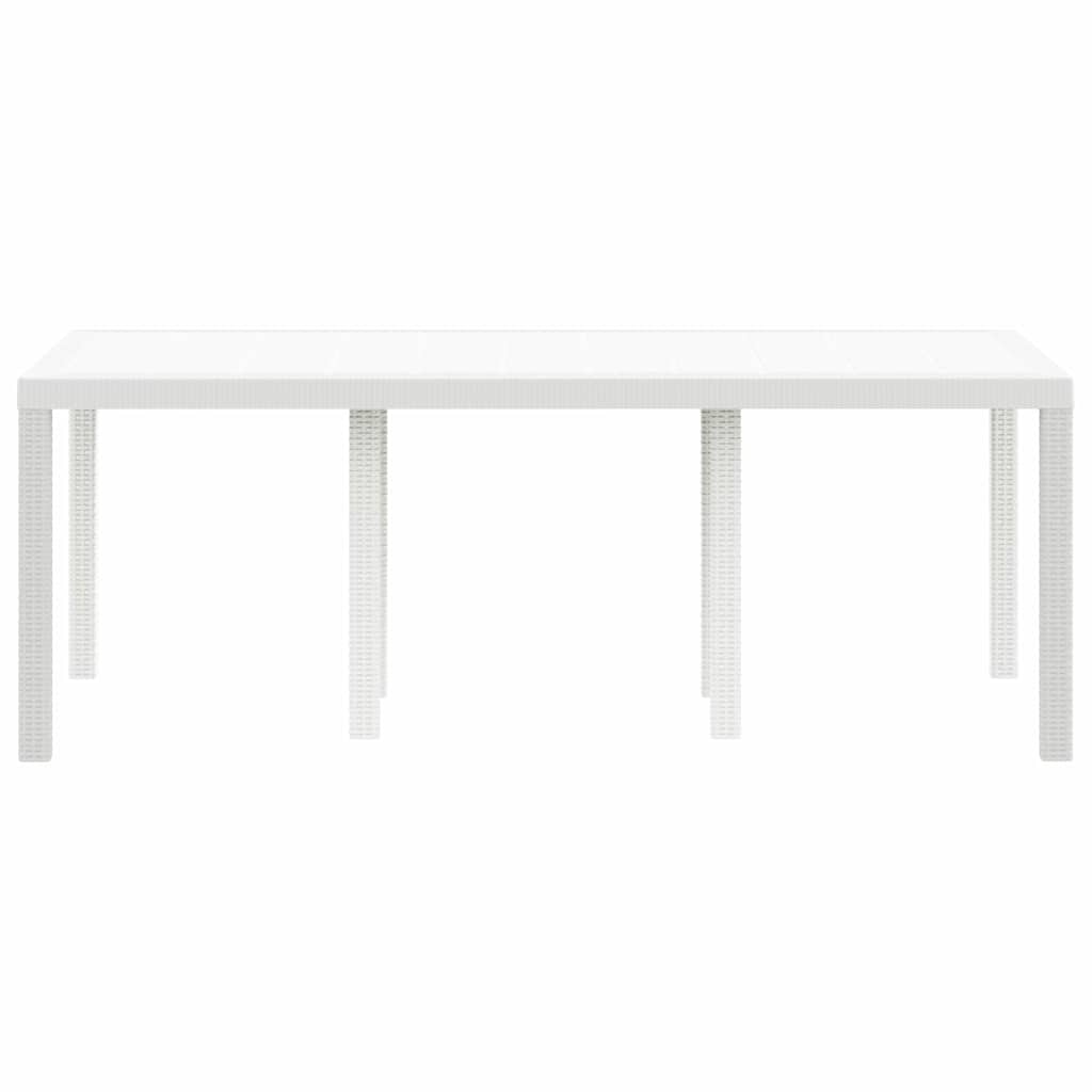 Garden Dining Table White 200 x 100 x 73 cm Poly Rattan