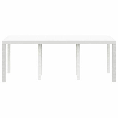 Garden Dining Table White 200 x 100 x 73 cm Poly Rattan