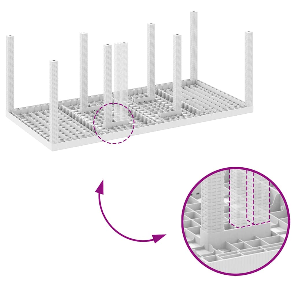 Garden Dining Table White 200 x 100 x 73 cm Poly Rattan