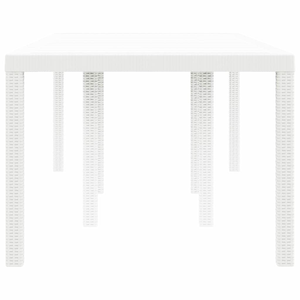 Garden Dining Table White 200 x 100 x 73 cm Poly Rattan