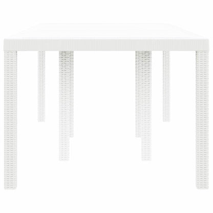 Garden Dining Table White 200 x 100 x 73 cm Poly Rattan
