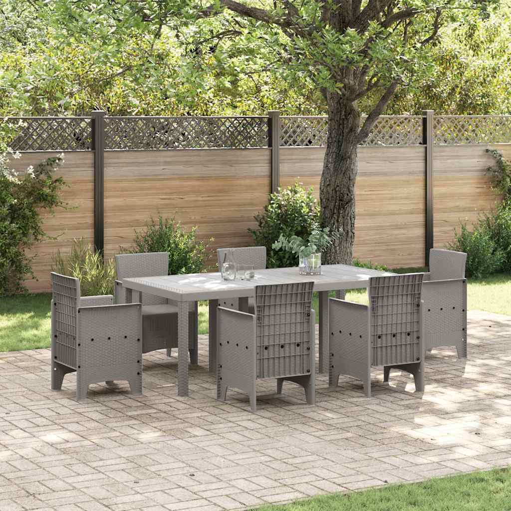Garden Dining Table Light grey 200 x 100 x 73 cm Poly Rattan