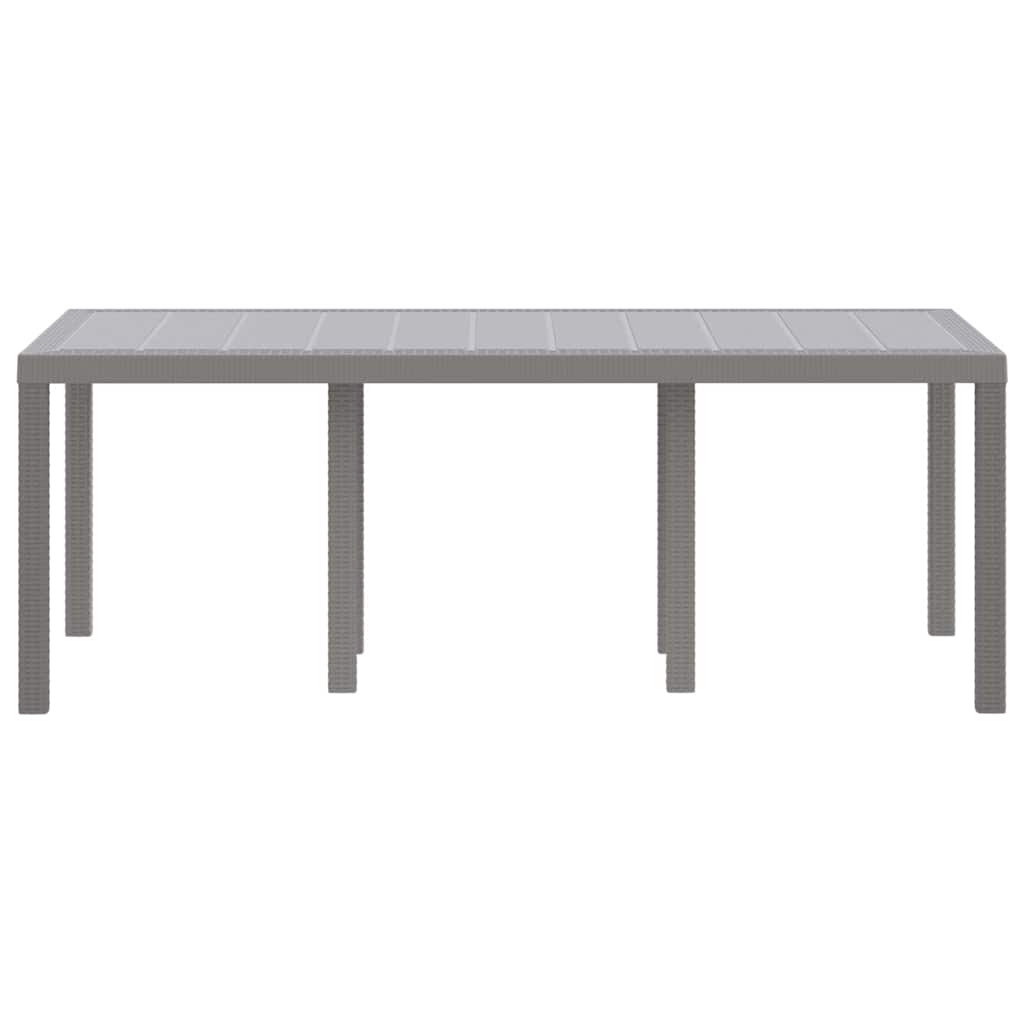 Garden Dining Table Light grey 200 x 100 x 73 cm Poly Rattan