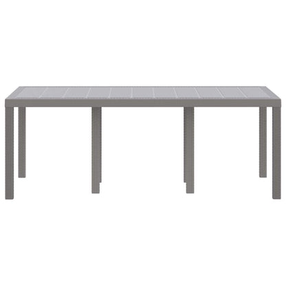 Garden Dining Table Light grey 200 x 100 x 73 cm Poly Rattan