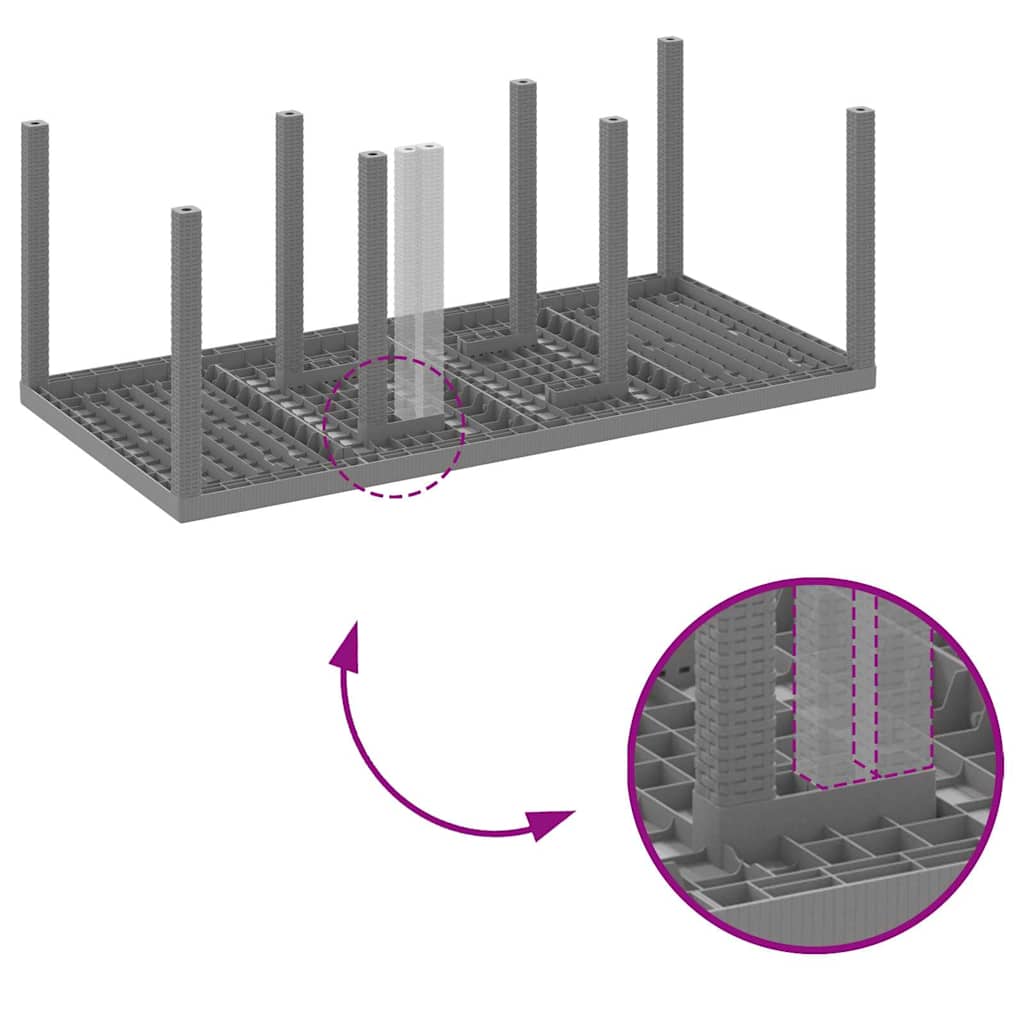 Garden Dining Table Light grey 200 x 100 x 73 cm Poly Rattan
