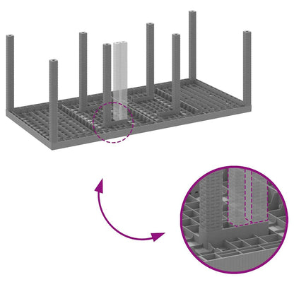 Garden Dining Table Light grey 200 x 100 x 73 cm Poly Rattan