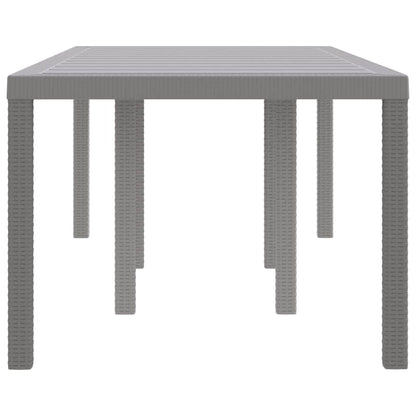 Garden Dining Table Light grey 200 x 100 x 73 cm Poly Rattan