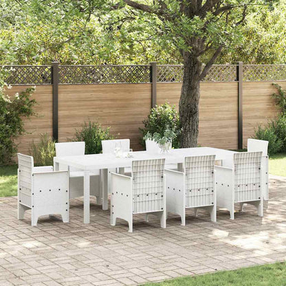 Garden Dining Table White 250 x 100 x 73 cm Poly Rattan