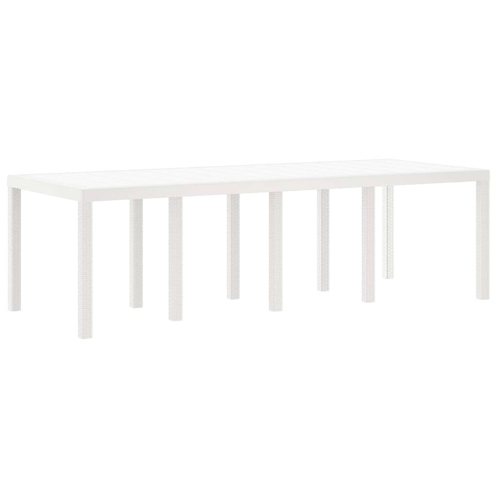 Garden Dining Table White 250 x 100 x 73 cm Poly Rattan