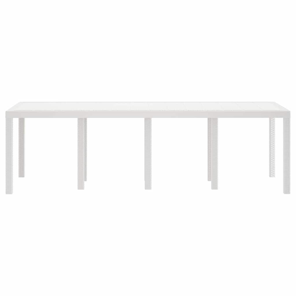 Garden Dining Table White 250 x 100 x 73 cm Poly Rattan