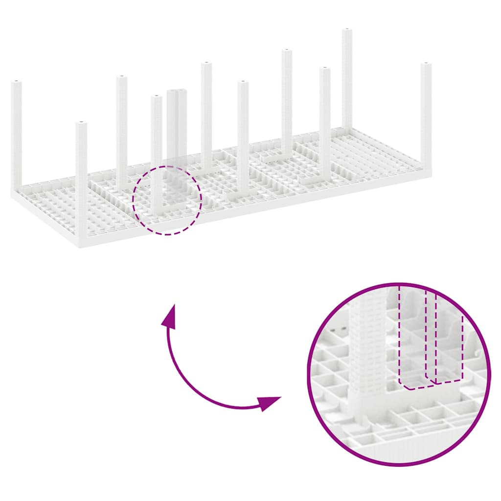 Garden Dining Table White 250 x 100 x 73 cm Poly Rattan