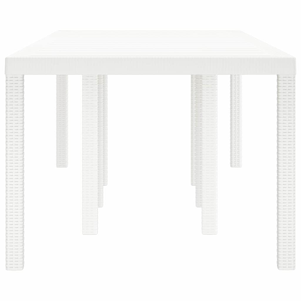Garden Dining Table White 250 x 100 x 73 cm Poly Rattan