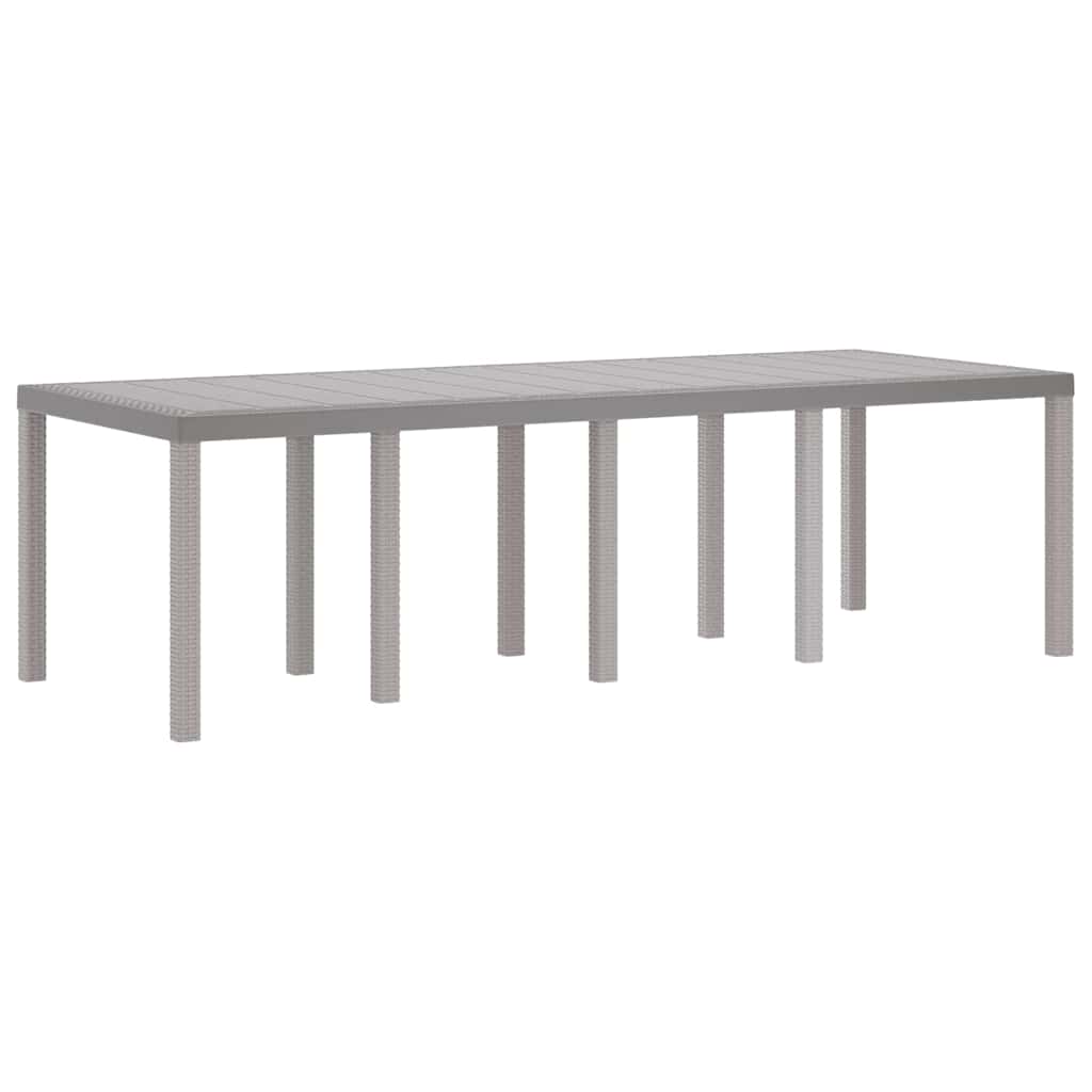 Garden Dining Table Light grey 250 x 100 x 73 cm Poly Rattan