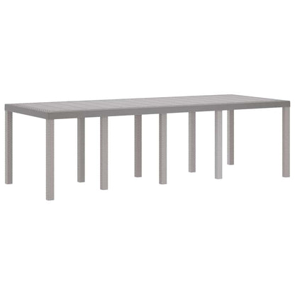 Garden Dining Table Light grey 250 x 100 x 73 cm Poly Rattan