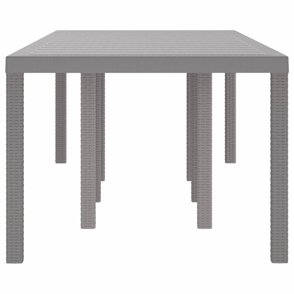 Garden Dining Table Light grey 250 x 100 x 73 cm Poly Rattan