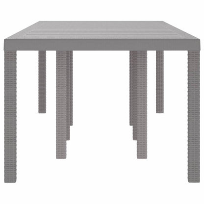 Garden Dining Table Light grey 250 x 100 x 73 cm Poly Rattan