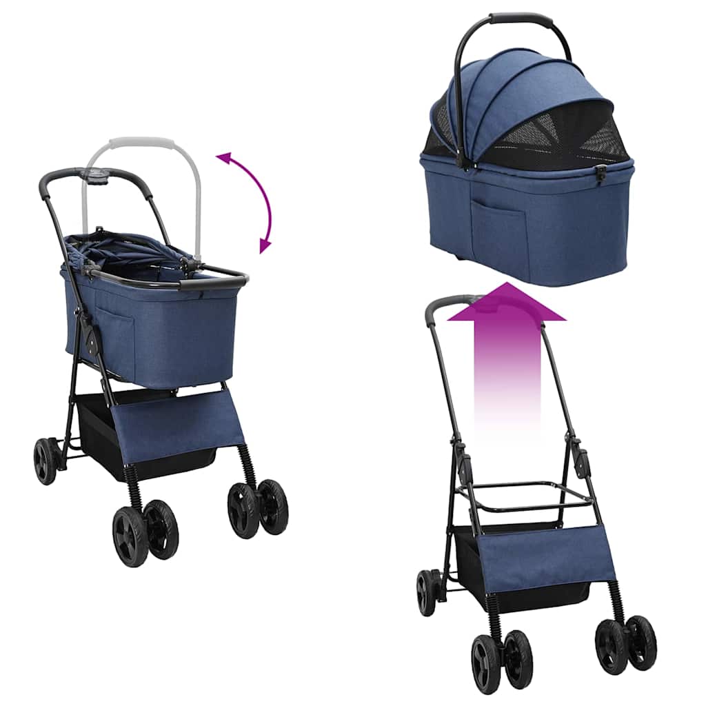 Folding Pet Stroller Blue 81 x 47 x 99 cm 600D Oxford fabric