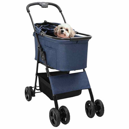 Folding Pet Stroller Blue 81 x 47 x 99 cm 600D Oxford fabric