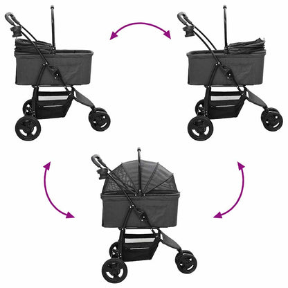 Folding Pet Stroller Black 78 x 54 x 101 cm 600D Oxford fabric