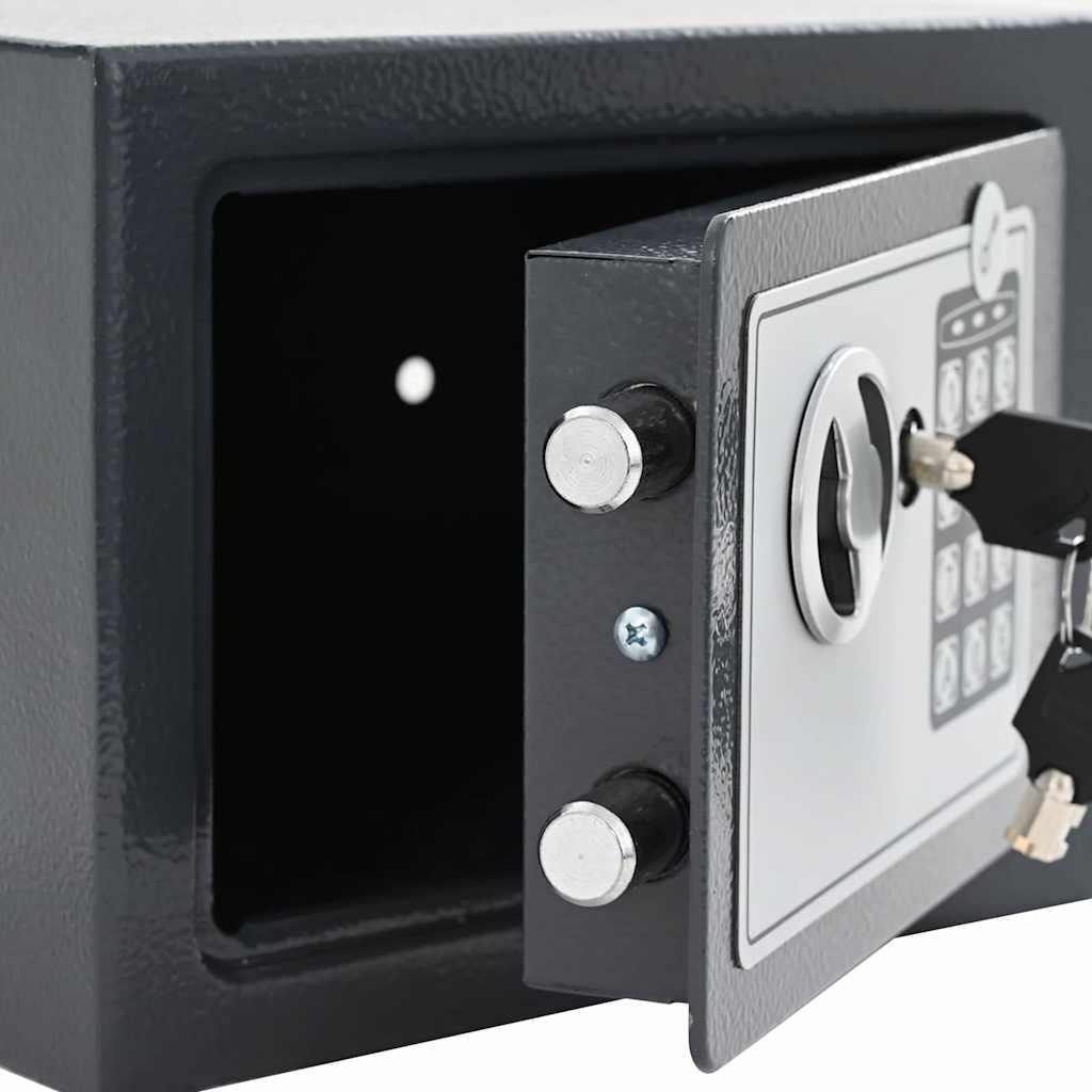 Digital Safe with Lock Dark grey 23 x 17 x 17 cm Steel
