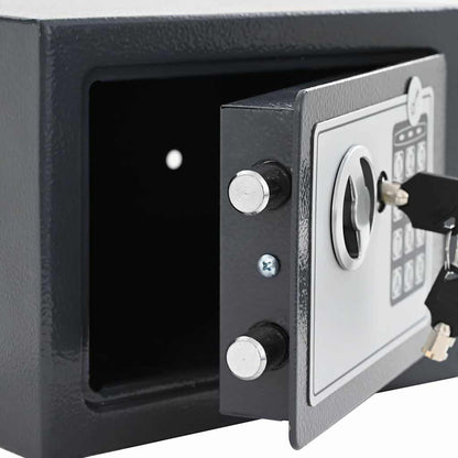 Digital Safe with Lock Dark grey 23 x 17 x 17 cm Steel