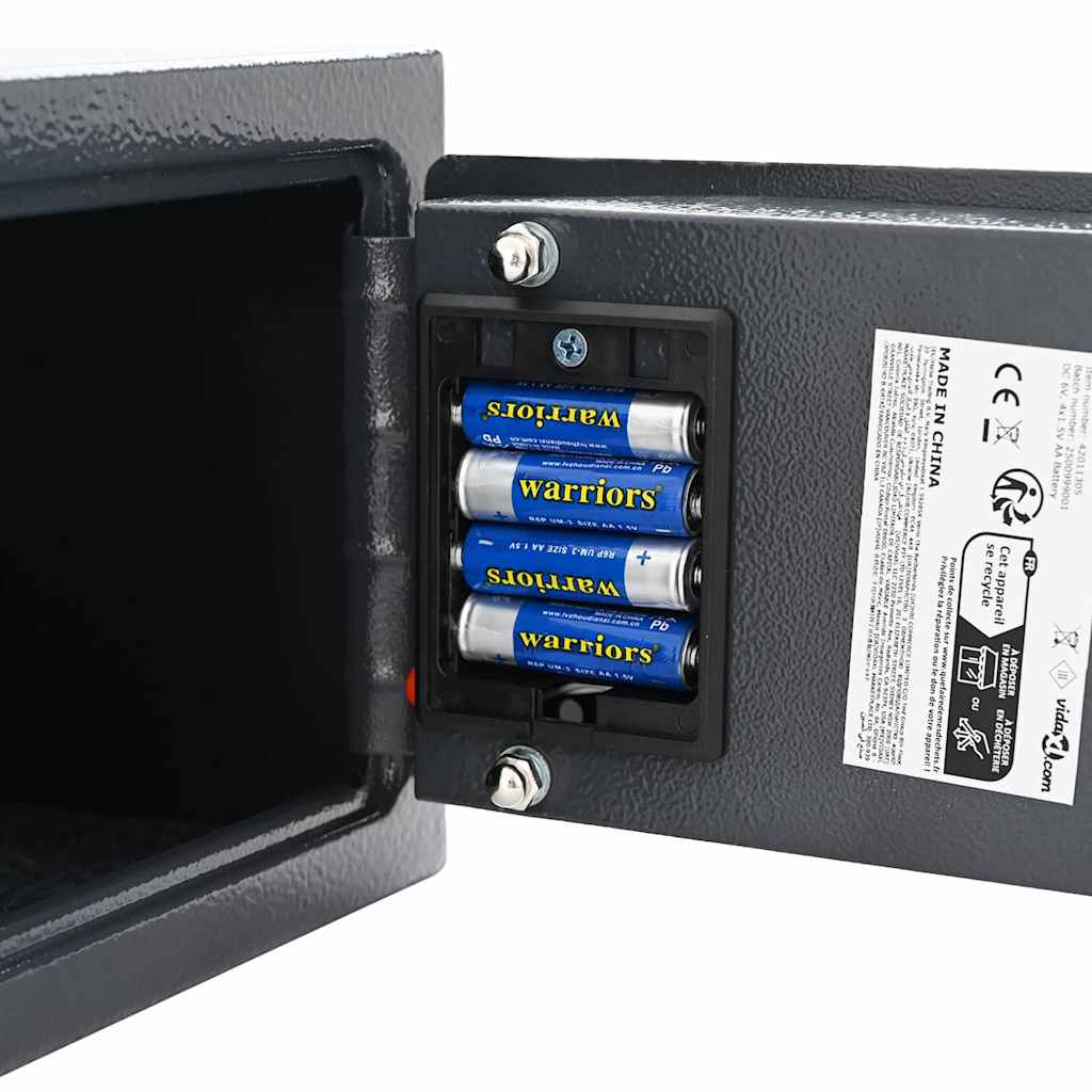 Digital Safe with Lock Dark grey 23 x 17 x 17 cm Steel