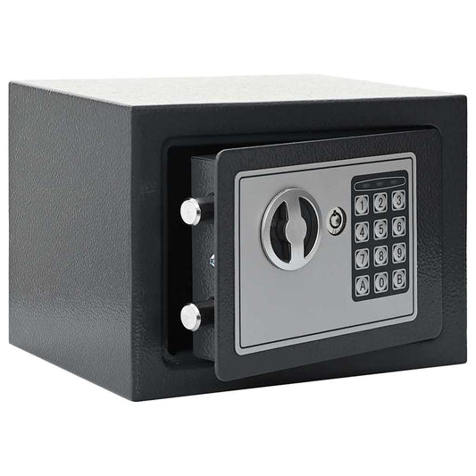 Digital Safe with Lock Dark grey 23 x 17 x 17 cm Steel