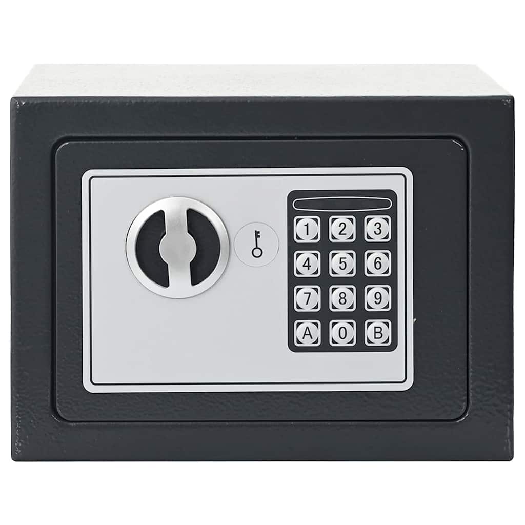 Digital Safe with Lock Dark grey 23 x 17 x 17 cm Steel