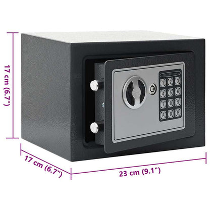 Digital Safe with Lock Dark grey 23 x 17 x 17 cm Steel
