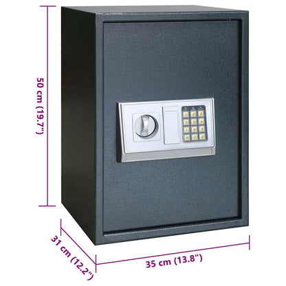 Digital Safe with Lock Dark grey 35 x 31 x 50 cm Steel