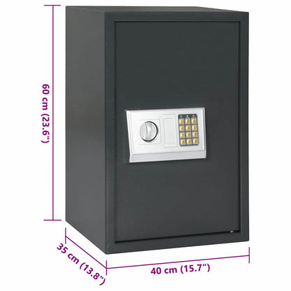 Digital Safe with Lock Dark grey 40 x 35 x 60 cm Steel