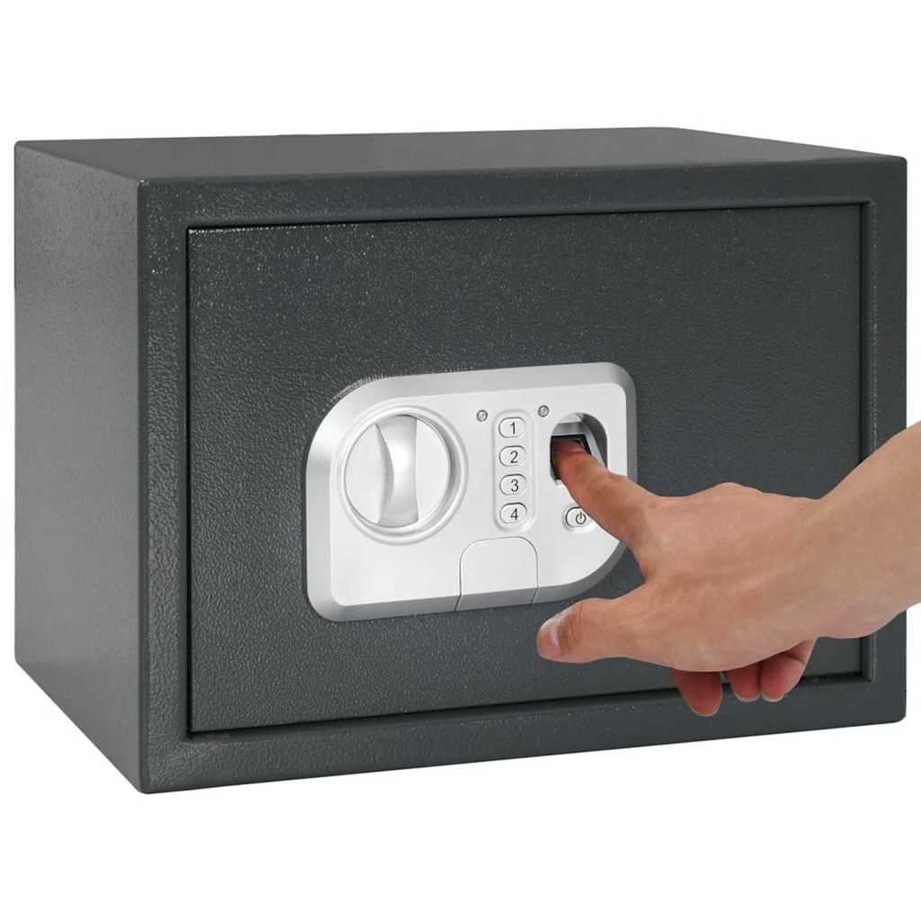 Digital Safe with Lock Dark grey 25 x 35 x 25 cm Steel