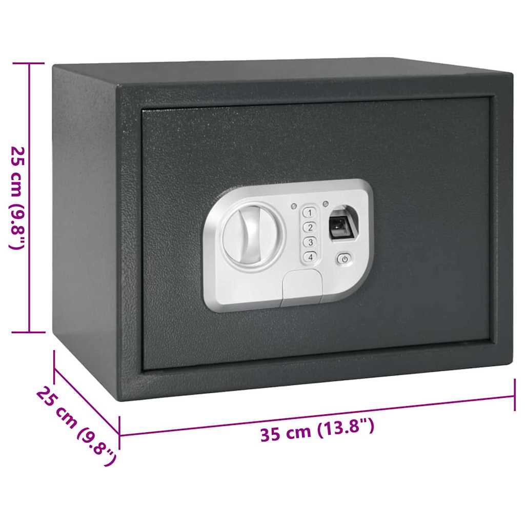 Digital Safe with Lock Dark grey 25 x 35 x 25 cm Steel