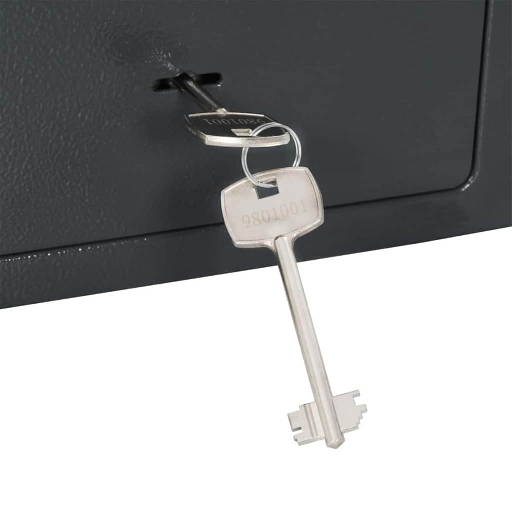 Safe Box with Lock Grey 17 x 23 x 17 cm Steel