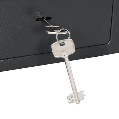 Safe Box with Lock Grey 17 x 23 x 17 cm Steel