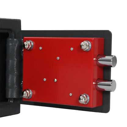 Safe Box with Lock Grey 17 x 23 x 17 cm Steel