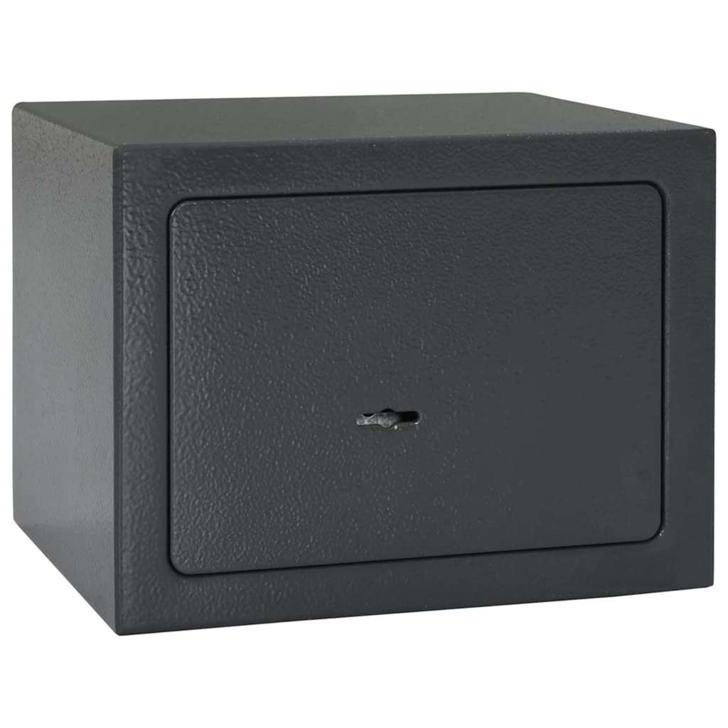 Safe Box with Lock Grey 17 x 23 x 17 cm Steel