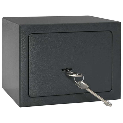 Safe Box with Lock Grey 17 x 23 x 17 cm Steel