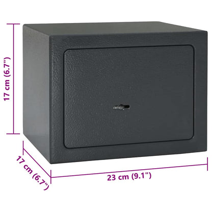 Safe Box with Lock Grey 17 x 23 x 17 cm Steel
