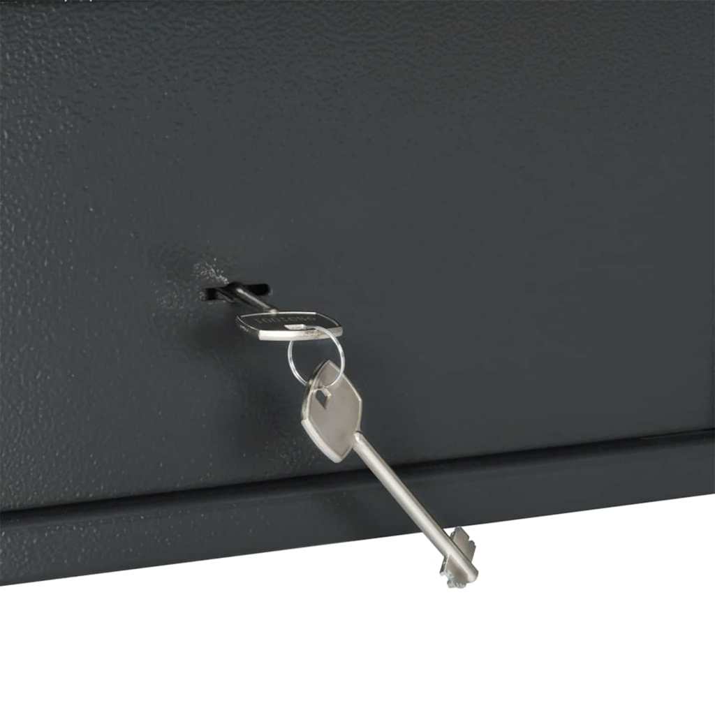 Safe Box with Lock Grey 20 x 31 x 20 cm Steel