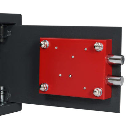 Safe Box with Lock Grey 20 x 31 x 20 cm Steel